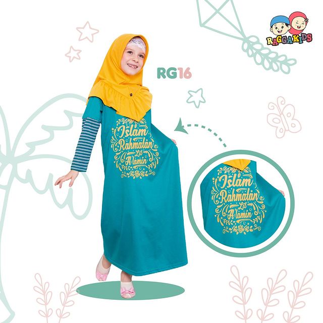 CUCI GUDANG GAMIS ANAK RAGGKIDS ORIGINAL - GAMIS TURQOISE - GAMIS KAOS ANAK RAGGAKIDS SIZE XS-XXL ANAK - REMAJA (2-12 Tahun) HANYA GAMIS