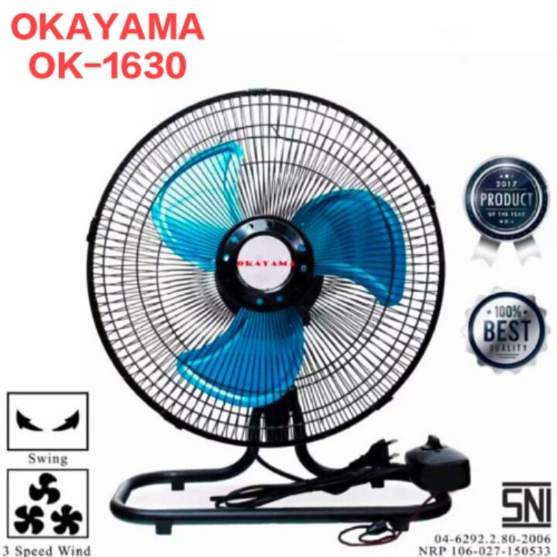Kipas angin besi 16 inc 2in1 okayama OK-1630