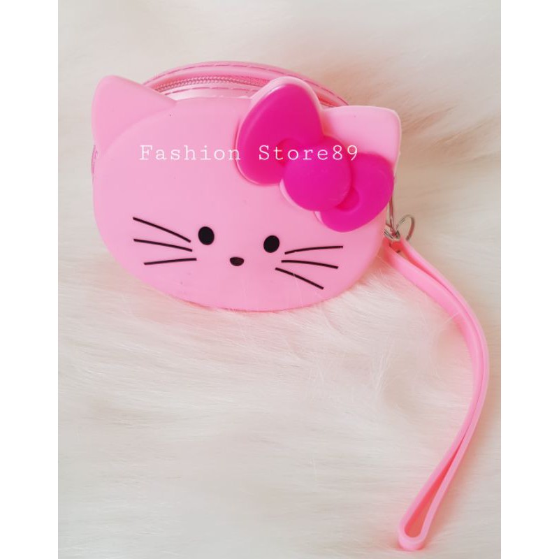 ready dompet koin kitty dompet silicon kitty tas kecil tempat koin receh dompet bahan silicon