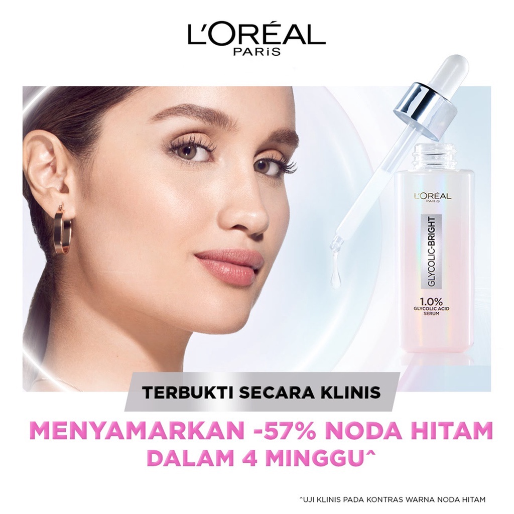 ❤ BELIA ❤ LOREAL PARIS Glycolic Bright Glowing Series | Instant Serum | Daily Cleanser Foam | Cream Day SPF 17 | Night | Mask Sheet | Acid | L'Oreal | BPOM