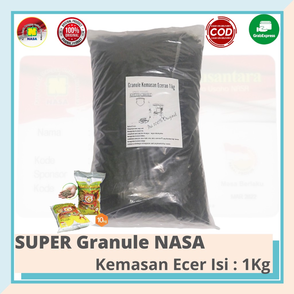 Pupuk Granul Organik 1kg - Pupuk Kelapa Sawit dan Karet - Pupuk Organik Super Granule Modern Nasa