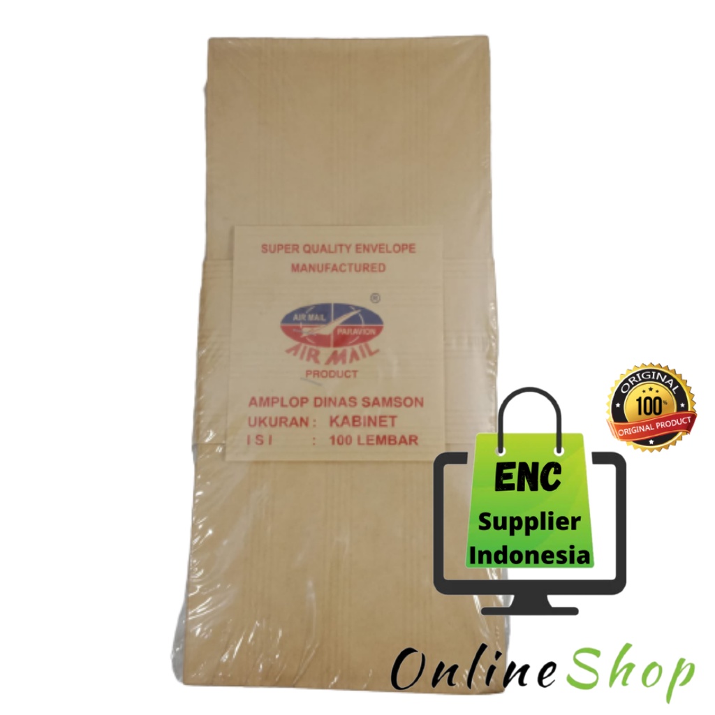 

airmail 100 lembar Amplop air mail coklat kabinet salur dinas samson per pak - enc.sup