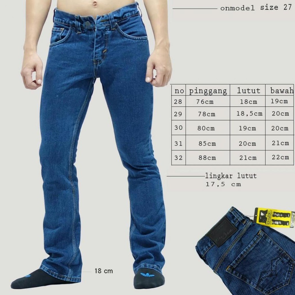 Celana Jeans Standart Reguler Fit Hitam Garment, Biru Muda, Biru Classic , Hitam Pekat 28 S/D 33