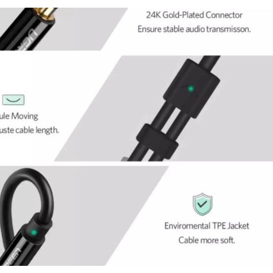 Ugreen Kabel Aux Splitter Y Headset Adapter Aux 3.5mm Mic & Earphone