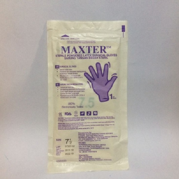 Sarung Tangan Steril / Handscoon Steril Maxter