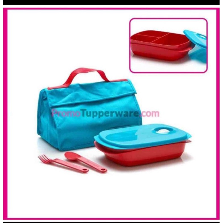 Byo lunch set tupperware / tempat bekal ke kantor ori tupperware / tempat makan free tas