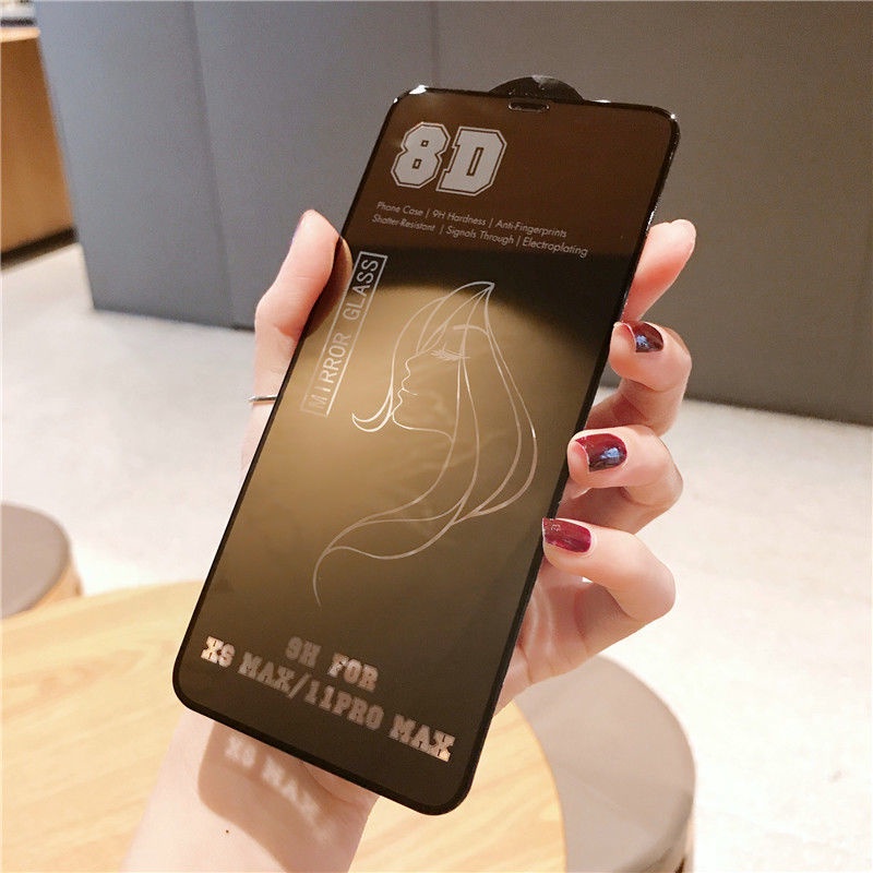 Pelindung Layar Tempered Glass 8D Untuk iPhone 14 13 12 11 Pro X XS Max XR 7 8 Plus