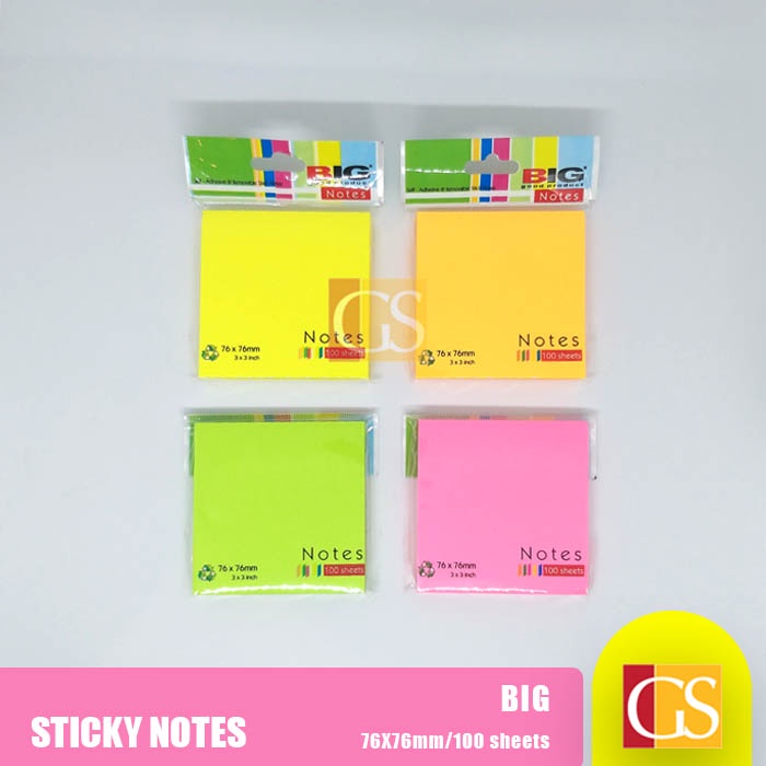 

MEMO STICK STICKY NOTE STICK NOTE KERTAS TEMPEL POST IT BIG 76X76mm(1pcs)
