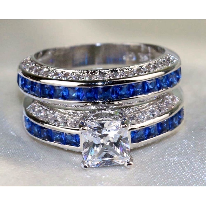 Set Cincin Pasangan Bahan Stainless Steel 316L Warna Gold / Silver untuk Pria / Wanita