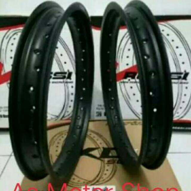 Velg Sepasang Depan Belakang Merek Rossi Ukuran 140 - 140 ring 16 warna hitam