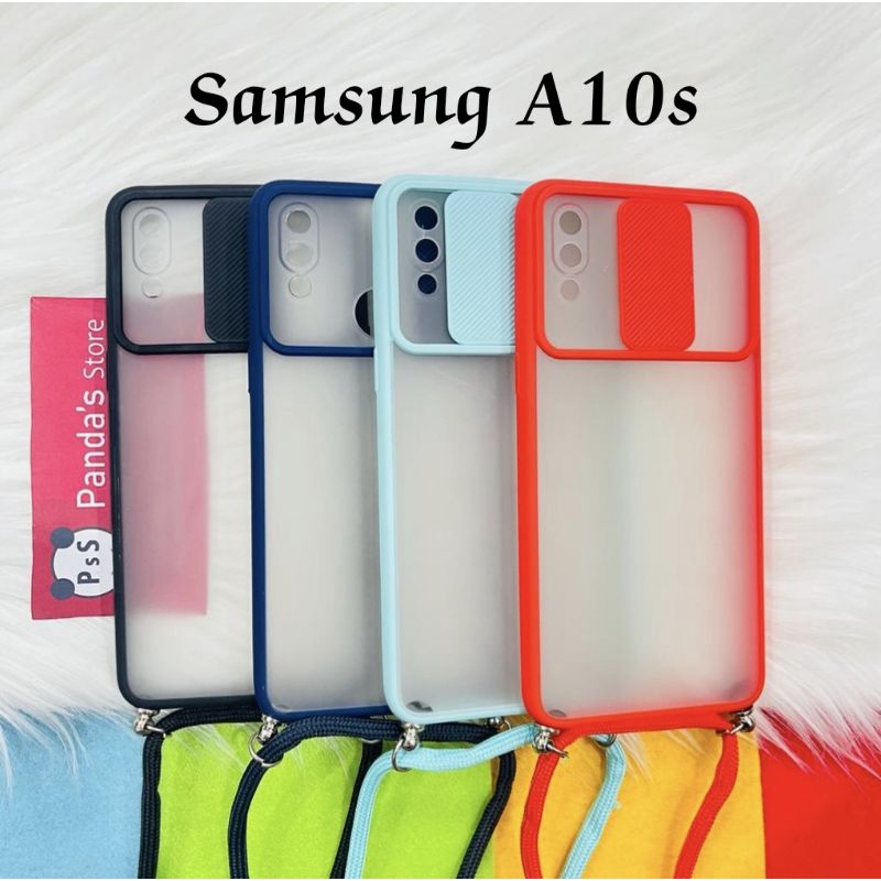 Samsung A10s Softcase dove sliding camera + Tali Laynard [Premium]