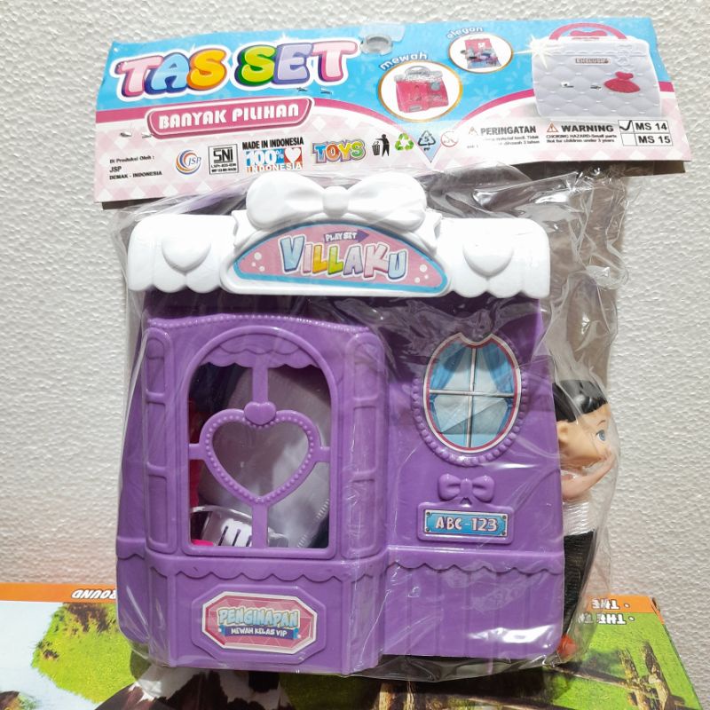 MAINAN ANAK VILLA KOPER SET + BONEKA + FURNITURE SET