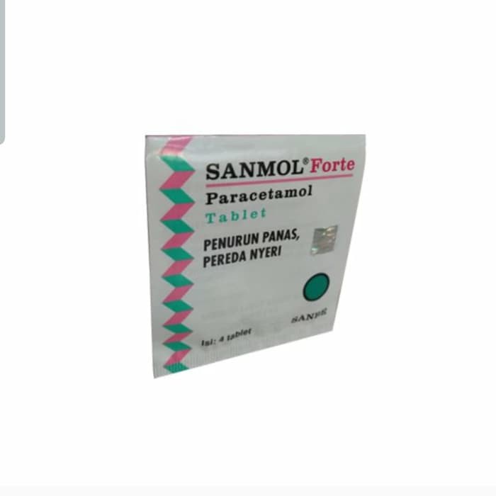 SANMOL FORTE STRIP ISI 4 PARACETAMOL DEMAM