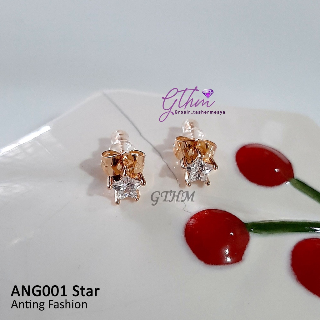 Anting Bintang Stud Solitaire Anti Karat Perhiasan Import Kualitas Premium ANG001