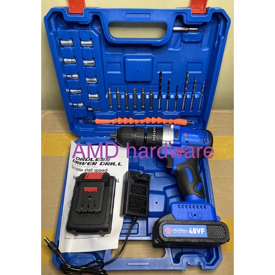 HUJIA PRO-2021 BATERAI 48V CORDLESS BOR BETON IMPACT 13mm BRUSHLESS Mesin Bor Tembok Drill tanpa kab