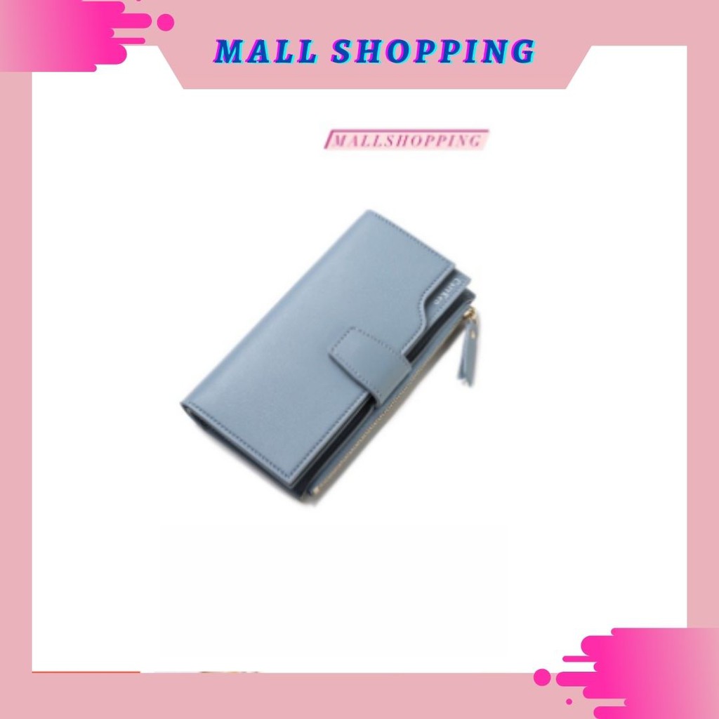 (COD) Dompet Lipat Wanita Dompet Kulit Import Dompet Panjang Wallet MALL SHOPPING