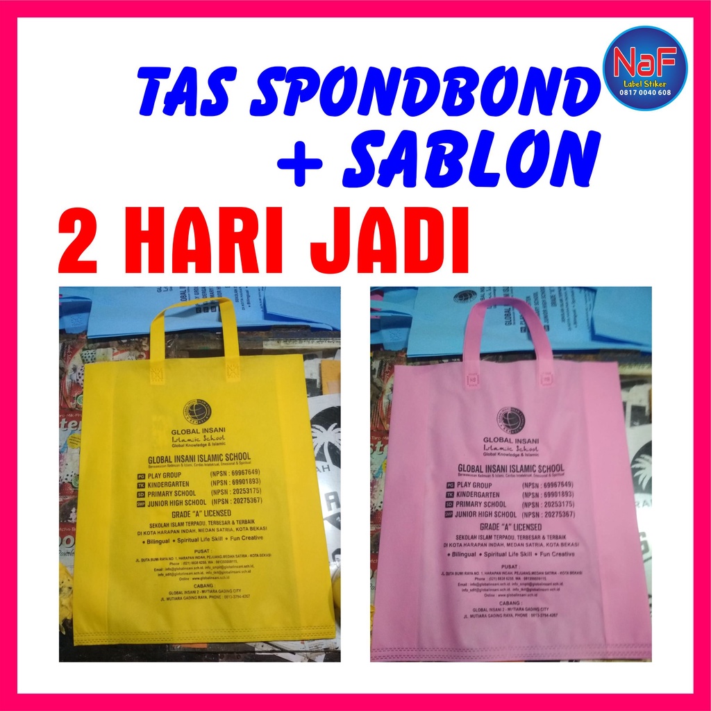

Tas Sponbond Sablon Tas Ultah Googie Bag 30 x 40