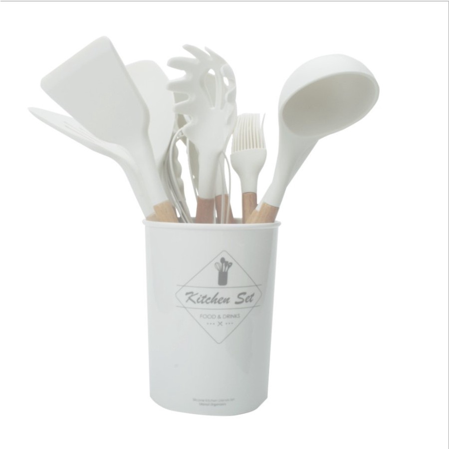 Sillicone Utensil Set 11 Pcs / Peralatan Masak Sutil Spatula Silikon