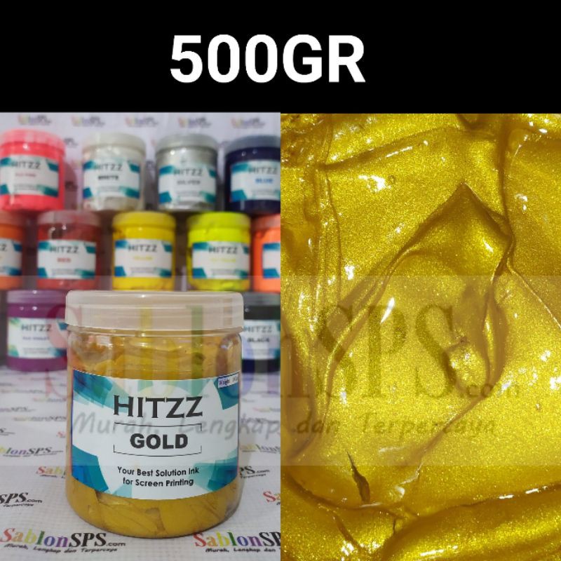 TINTA PLASTISOL GOLD SHIMMER DISTRO CLOTHING 500GR HITZZ