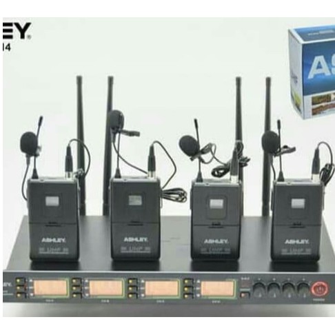 Mic Wireless Ashley M114 4BH Clip ON Original 4 PCS MIC JEPIT