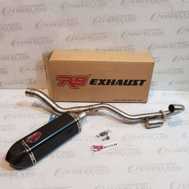 CRF150L - Knalpot R9 PRO MGX SS Series Black Honda CRF 150 L