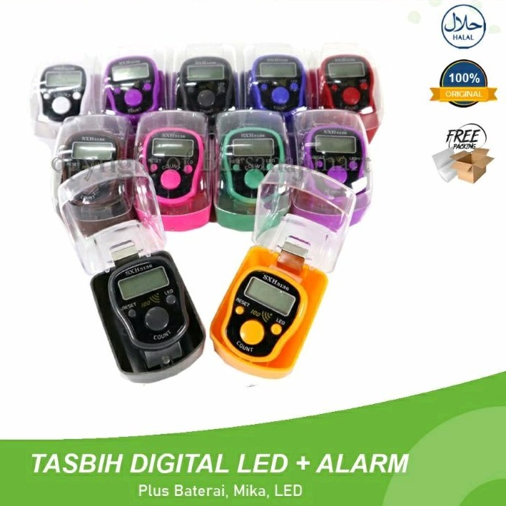 Tasbih Digital LED ALARM BUZZER Model Cincin Box Mika Miniatur Arab Sholat Wirid