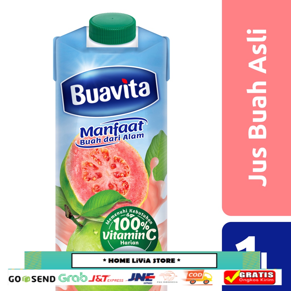 

Buavita Jus Buah Asli Jambu 1000 Ml - Jus Jambu, Guava Juice, Mengandung Vitamin C