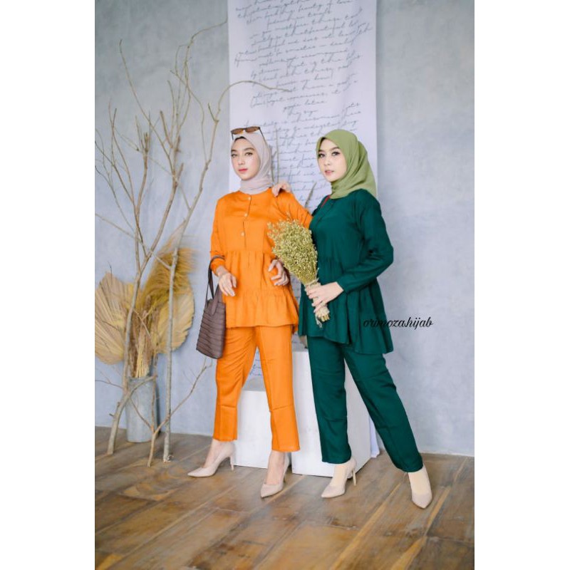 Zefa One Set Rayon Polos | Setelan Polos | Setelan Rayon
