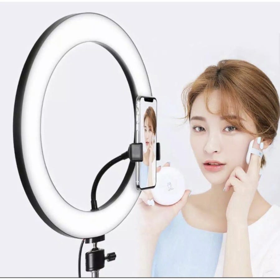 Lampu Ring Light RL01 Set LED 26cm + Tripod 2.1m + Phone Holder Complete Selfie Set Ringlight