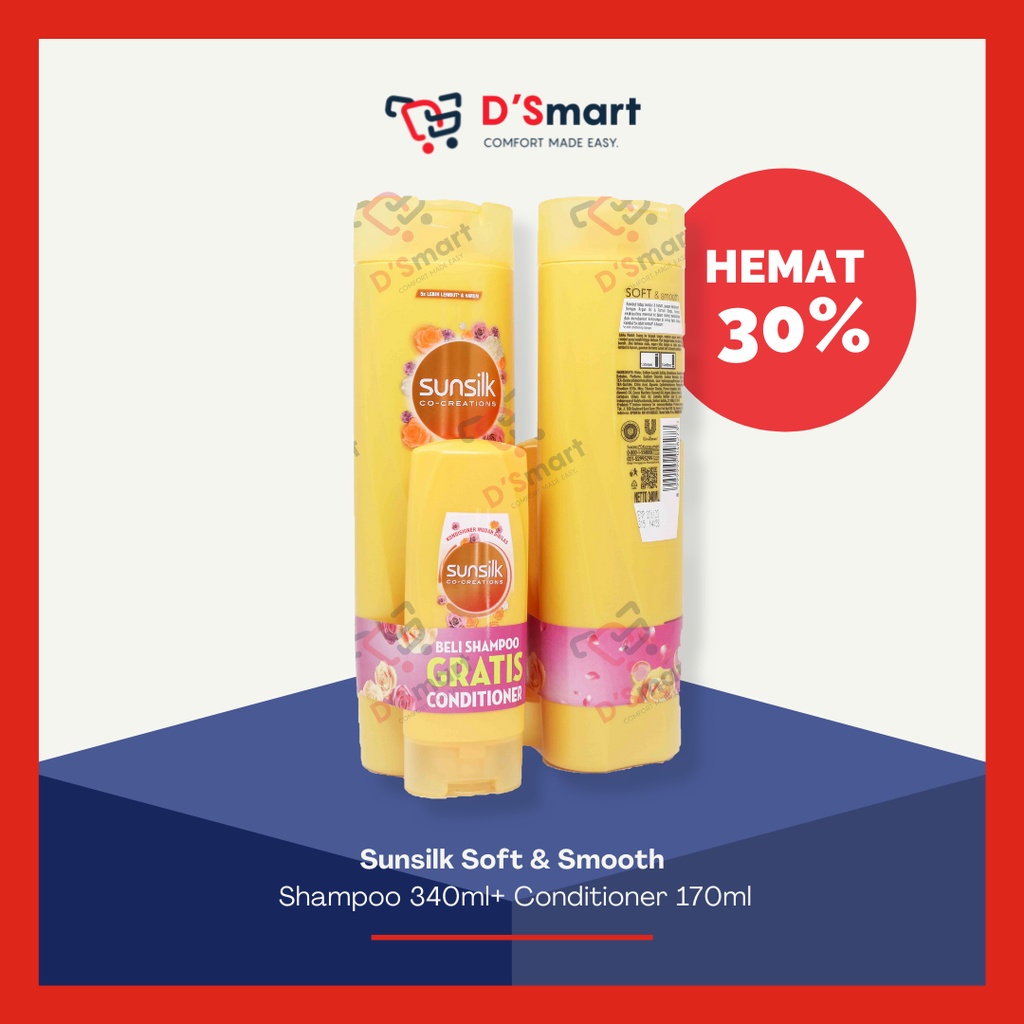 Sunsilk Soft & Smooth Shampoo 340ml + Conditioner 70ml PAKET PROMO