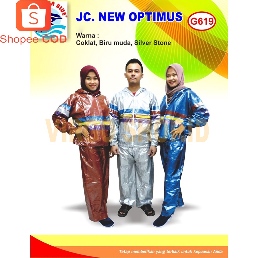 JAS HUJAN OPTIMUS BAHAN KARET PVC TEBAL DOLPHIN BLUE G619 / Jas Hujan Dolphin / Jas Hujan Dolphin Blue / Dolphin / Hujan / Jas Hujan Karet / Mantel / Mantel Hujan