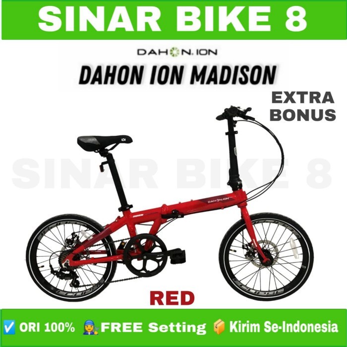 Sepeda Lipat Ukuran 20 Inch DAHON ION MADISON Alloy Shimano 7 Speed Rem Cakram