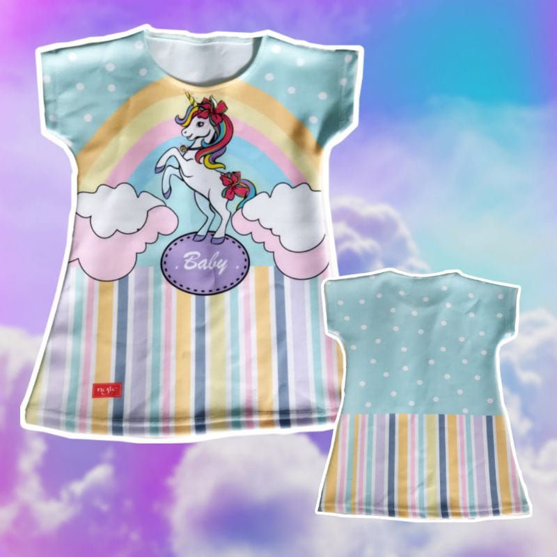 Dress Little Pony || Dress anak motif little pony || Dress printing little pony