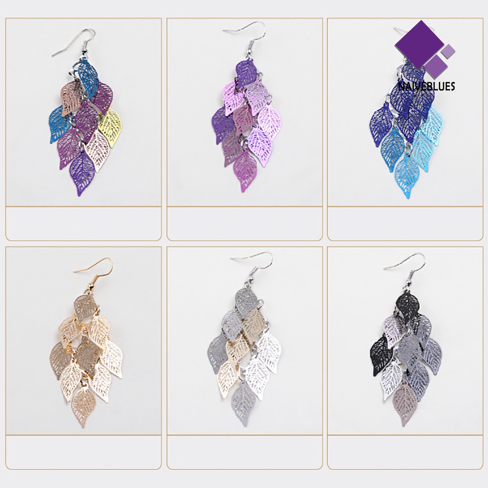 Anting Kait Model Hollow Multi Layer Warna-Warni Untuk Wanita