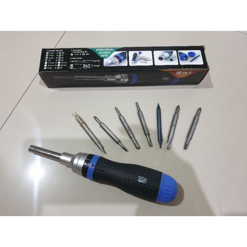 OBENG INTERCHANGEABLE 19 IN 1 TOHO RACHET SCREWDRIVER BIT TOHO 19 IN 1 OBENG RACHET TOHO