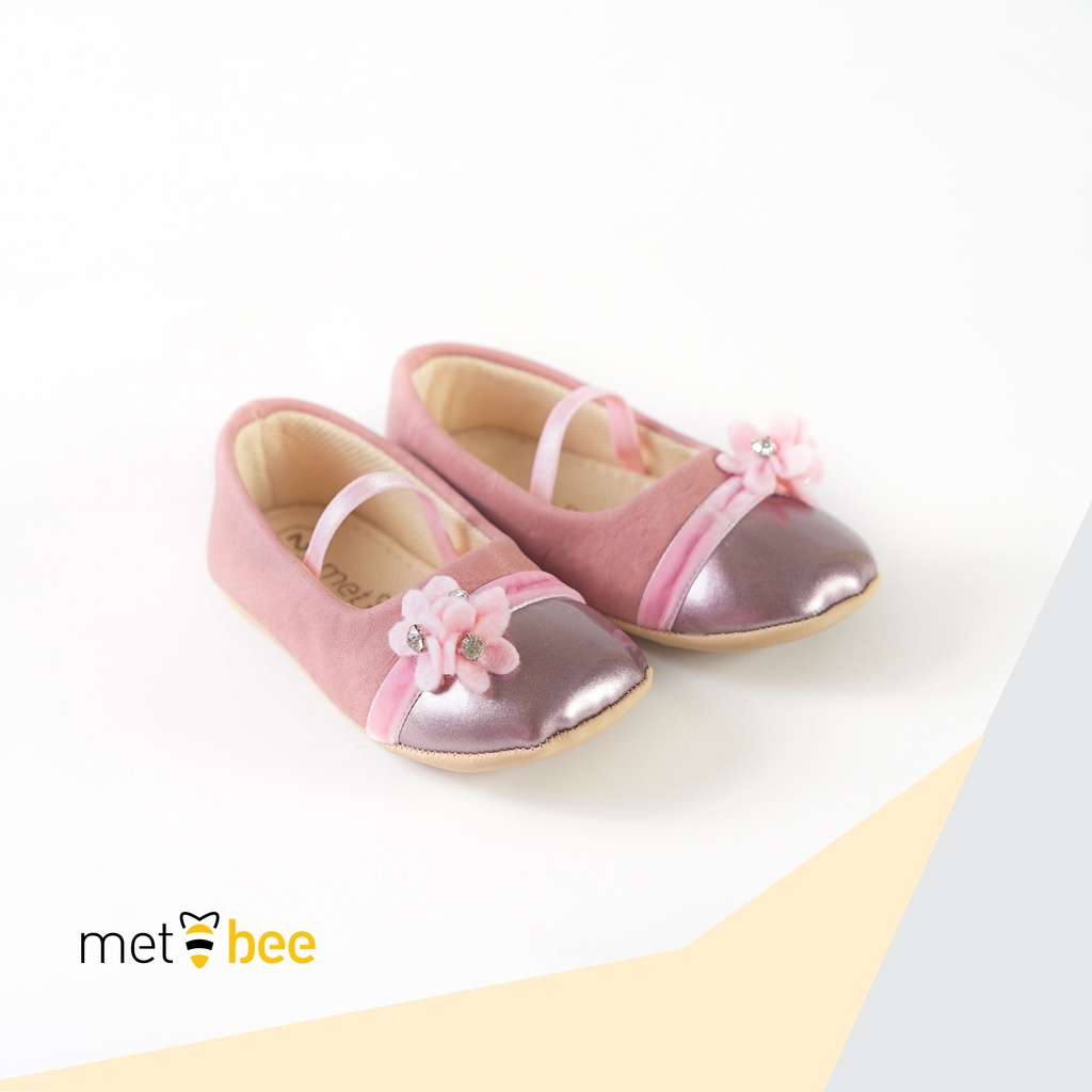 Metbee Prewalker Shoes Cheryl Pink / Grey - Sepatu Bayi