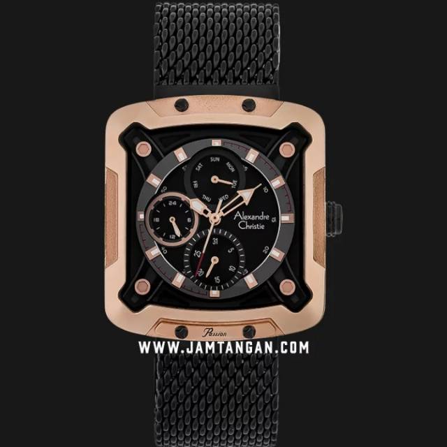 Alexandre Christie AC 3030 BF BBRBA Ladies Black Dial Black Mesh Strap