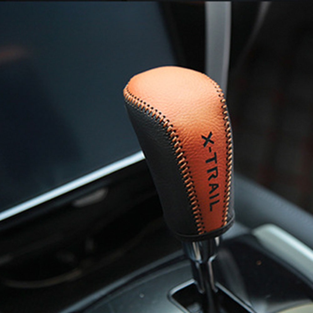 Cover Kepala Shift Knob Bahan Kulit Asli Untuk Nissan X-trail Xtrail Rogue T32 2014-2020 AT Gear