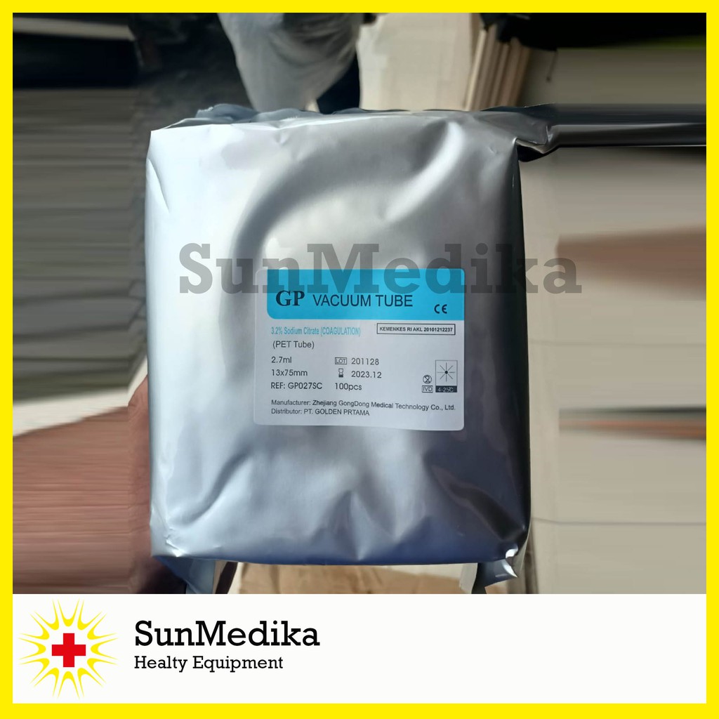 Tabung Citrat 2,7ml Merk GP | Vacutainer Sodium Citrat 2,7 ml