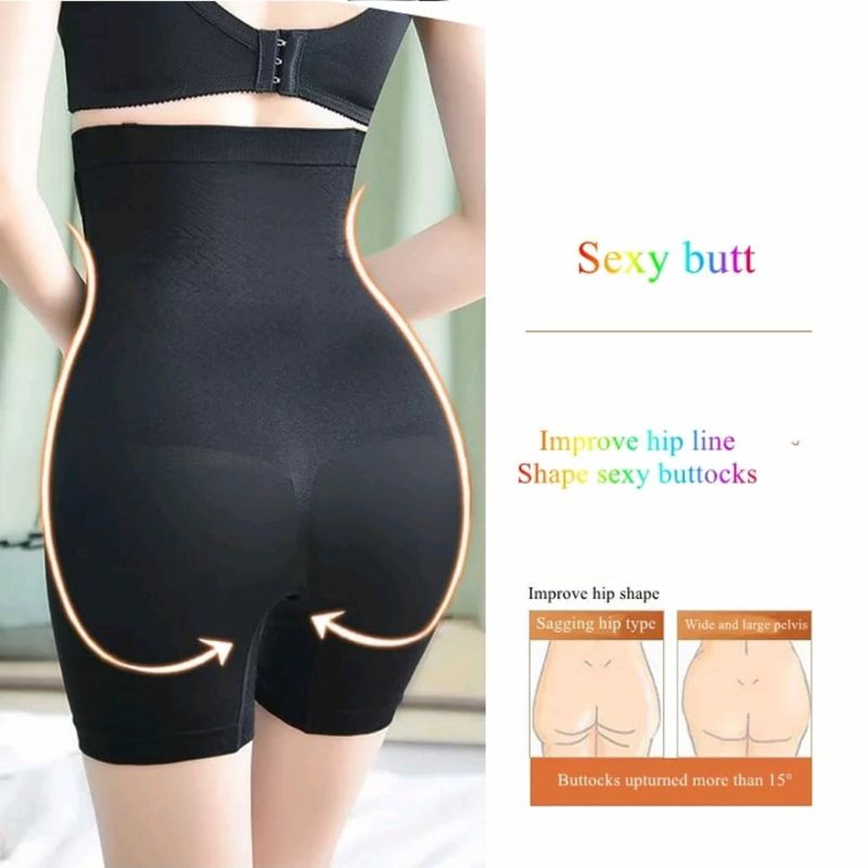 KORSET CELANA HIGH WAIST DOUBLE TUMMY 2 IN 1 PELANGSING PERUT BUTT LIFTED DENGAN PENGAIT