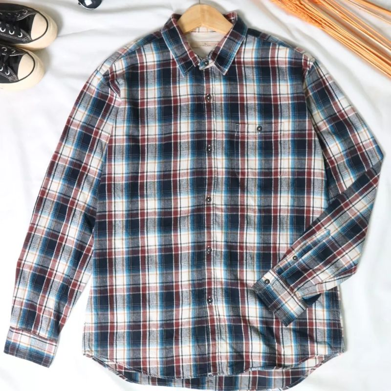 Kemeja Flanel Global Work Second Branded Original Size XL