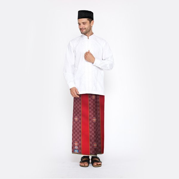 Sarung BHS Classic Gold Motif Songket DAM Merah