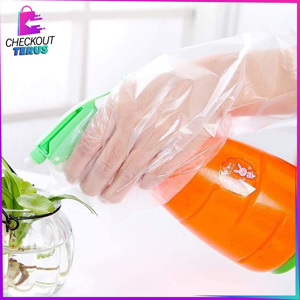 CT C127 Sarung Tangan Plastik Sarung Tangan Sekali Pakai Bahan Plastik 100 PCS (50PSG) Steril Dengan Hand Glove Dapur Transparan