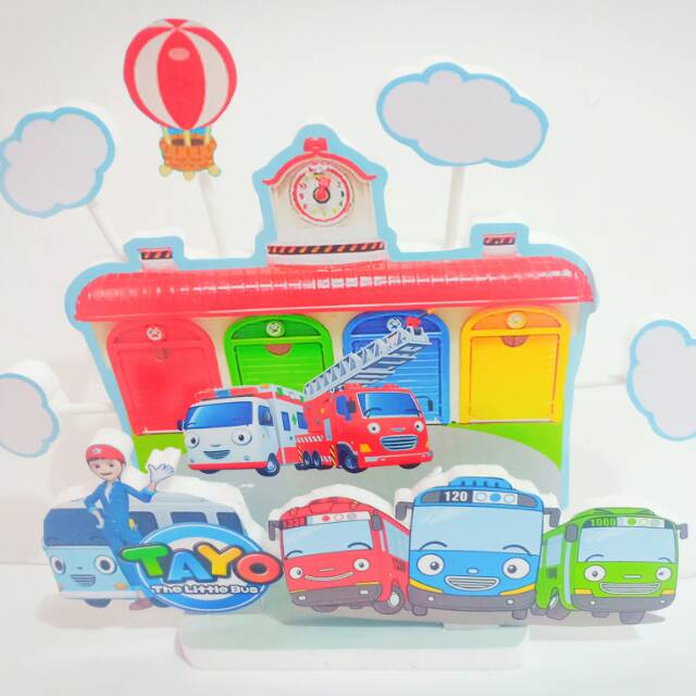 Topper tayo background cake tayo dekorasi mainan hiasan karakter kue tart ultah