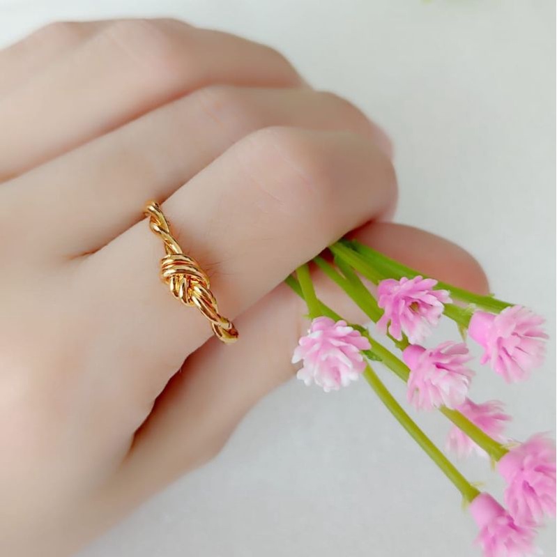 Cincin Yaxiya Emas Motif Love Cincin Emas import