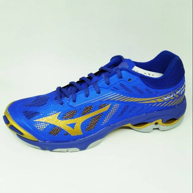 Sepatu Voli Mizuno Wave Lightning Z4 LOW Blue Gold  Original