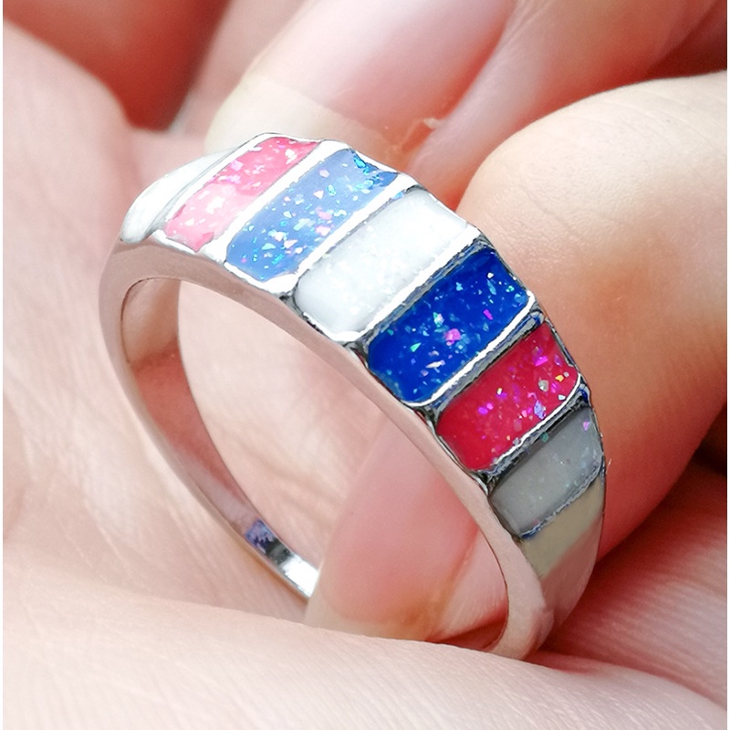 European and American jewelry opal natural stone opal opal ring women's jewelry ring