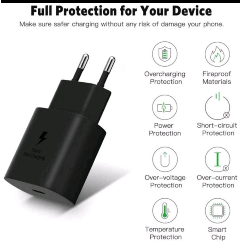 BATOK Casan Samsung Note 20 S20 S21 45W USB-C ORIGINAL Super Fast Charging PD