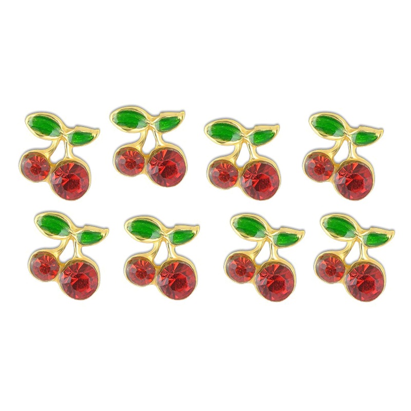 Siy 10 Pcs Ornamen Buah Ceri 3d Hias Berlian Imitasiglitter Untuk Dekorasi Nail Art