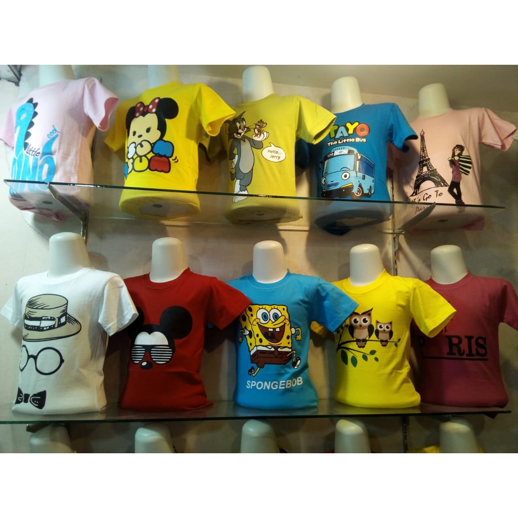 Kaos Gambar Anak Cewe Bahan Katun Import Lembut Motif Lucu Lengan Pendek Atasan Kekinian Perempuan